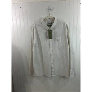 GoodFellow & Co Men XXL White Button Up Shirt Slim Stripes Long Sleeves New Tags